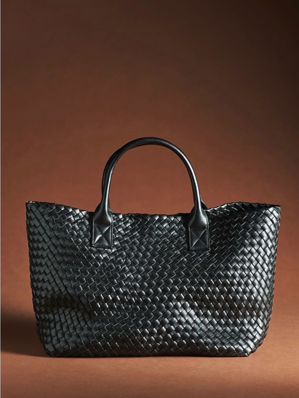 Anthropologie Black Woven Tote Bag